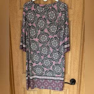 Chico’s Floral Patterned Dress with Pink Accents Womens 1 / 8-10